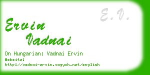 ervin vadnai business card